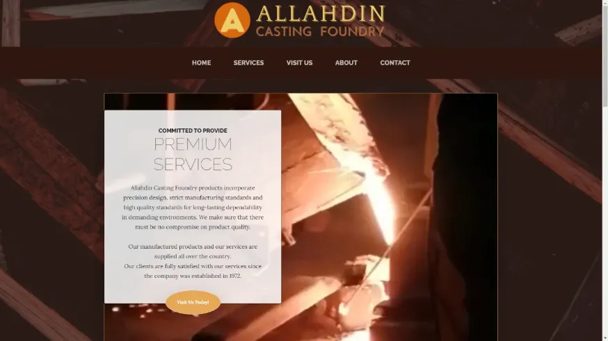 Allahdin Casting Foundry Business Website